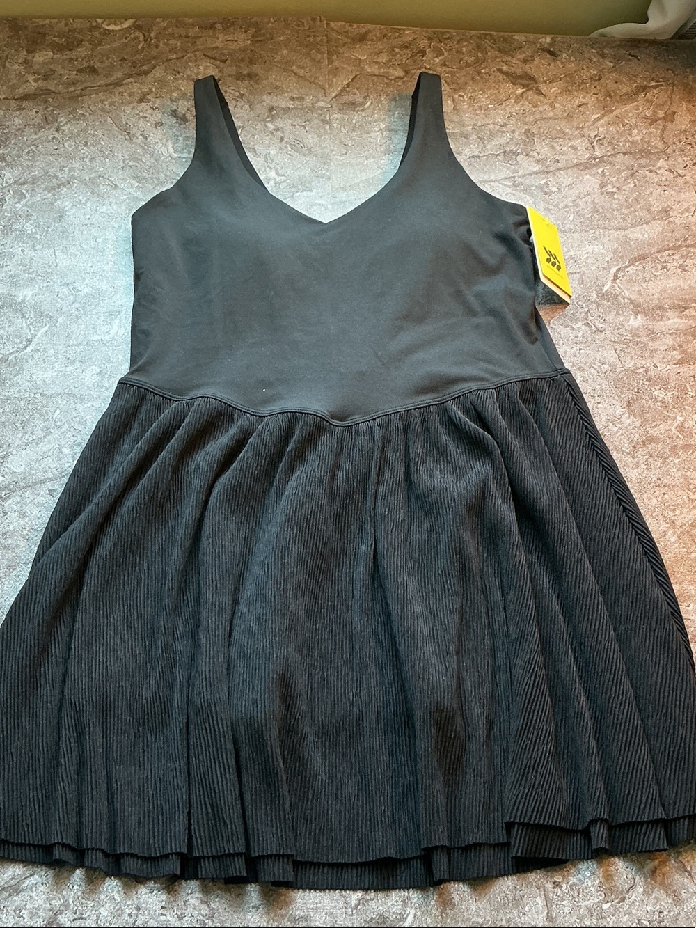 All in Motion Black V-Neck Padded bust shorts dress jumpsuit New
